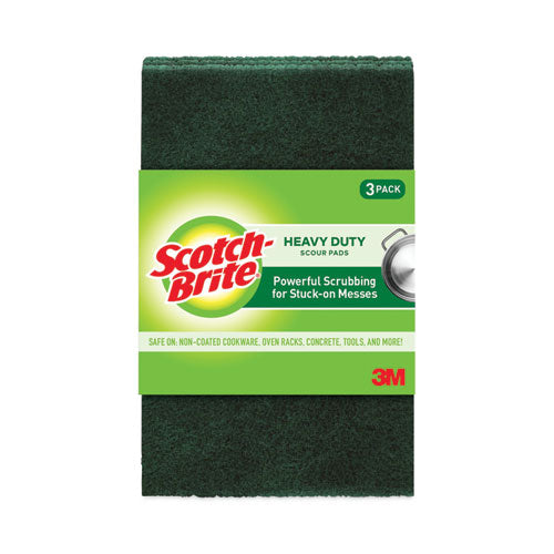 Heavy-duty Scour Pad, 3.8 X 6, Green, 10/carton