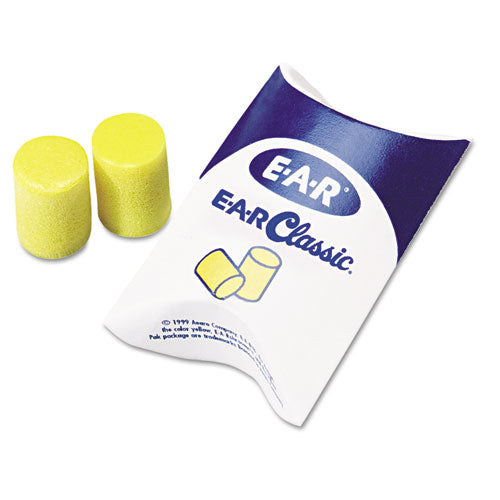 Tapones para los oídos Ear Classic, paquetes de almohadas, inalámbricos, espuma de PVC, amarillo, caja de 30 pares