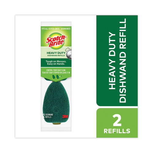 Soap-dispensing Dishwand Sponge Refills, 2.9 X 2.2, Green, 2/pack