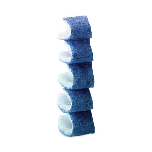 Disposable Toilet Scrubber Refill, Blue/white, 10/pack