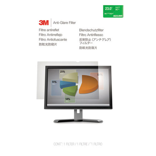 Filtro sin marco antideslumbrante para monitor plano de pantalla ancha de 23", relación de aspecto 16:9