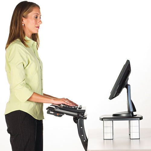 Sit/stand Easy Adjust Keyboard Tray, Highly Adjustable Platform,, Black