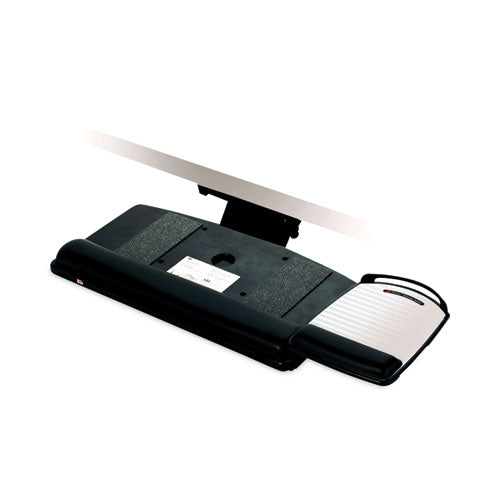 Bandeja para teclado de fácil ajuste para sentarse o pararse, plataforma altamente ajustable, negro