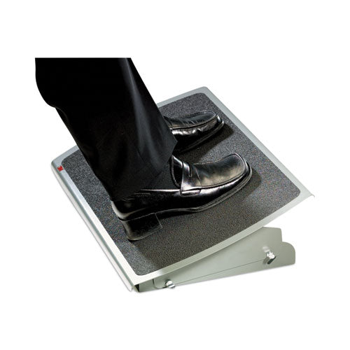 Adjustable Steel Footrest, Nonslip Surface, 22w X 14d X 4 To 4.75h, Black/charcoal