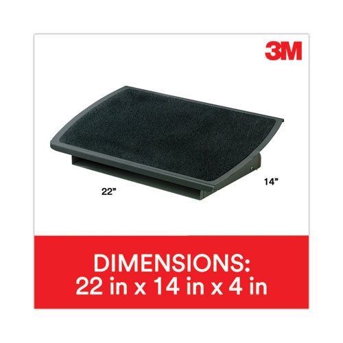 Reposapiés de acero ajustable, superficie antideslizante, 22 de ancho x 14 de profundidad x 4 a 4,75 de alto, negro/carbón