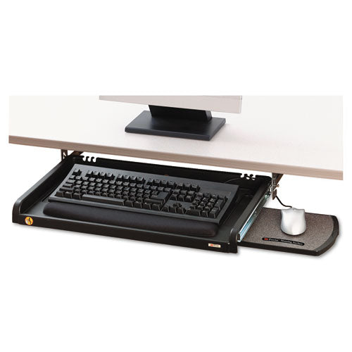 Cajón para teclado debajo del escritorio, 23 de ancho x 14 de profundidad, negro