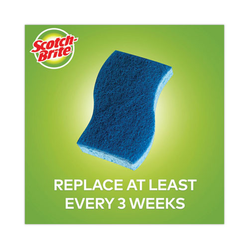 Non-scratch Multi-purpose Scrub Sponge, 4.4 X 2.6, 0.8" Thick, Blue, 3/pack