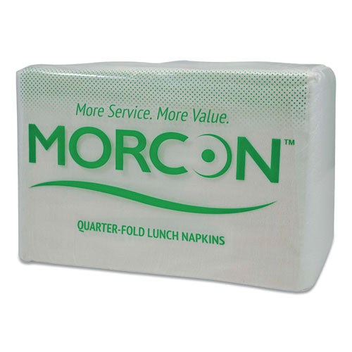 Morsoft Servilletas plegables en 1/4, 1 capa, 11.8" x 11.8", blancas, 6,000/caja