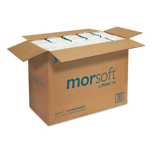 Servilletas para cena Morsoft, 2 capas, 14,5 x 16,5, blancas, 3000/caja