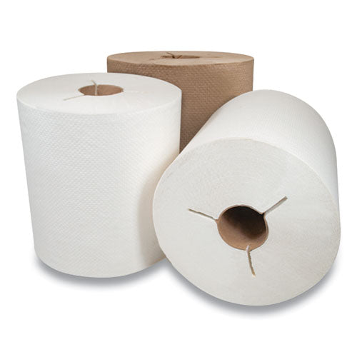 Morsoft Controlled Towels, Y-notch, 1-ply, 8" X 800 Ft, Kraft, 6 Rolls/carton