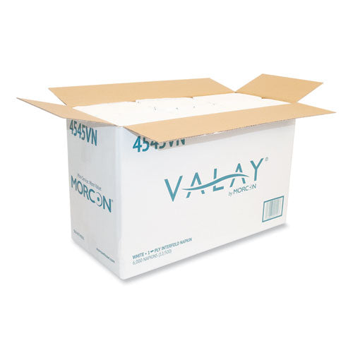 Servilletas Interdobladas Valay, 1 capa, Blancas, 6.5 X 8.25, 6,000/caja