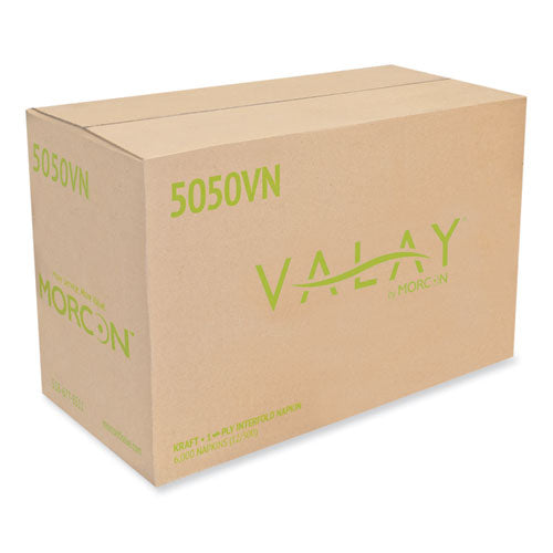 Servilletas interplegadas Valay, 1 capa, 6,3 X 8,85, Kraft, 6000/caja