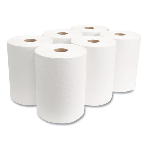 10 Inch Roll Towels, 1-ply, 10" X 800 Ft, White, 6 Rolls/carton