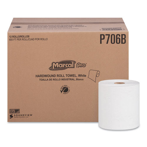 100% Recycled Hardwound Roll Paper Towels, 1-ply, 7.88" X 800 Ft, Natural, 6 Rolls/carton