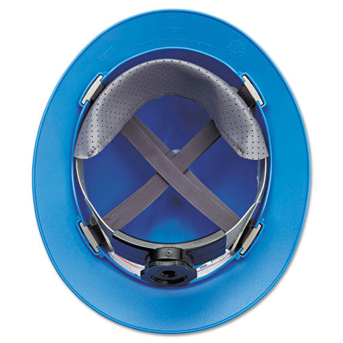 V-gard Full-brim Hard Hats, Ratchet Suspension, Size 6.5 To 8, Blue