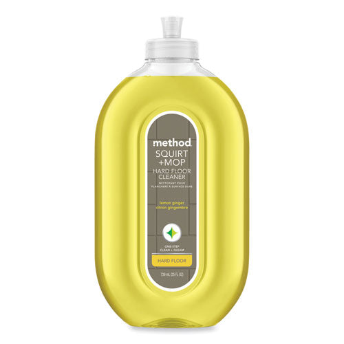 Limpiador de pisos duros Squirt + Mop, botella de spray de 25 onzas, aroma de limón y jengibre