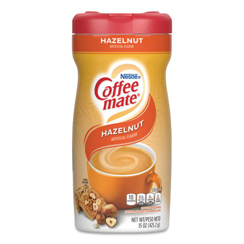 Crema en polvo no láctea, avellana, bote de 15 oz, 12/cartón