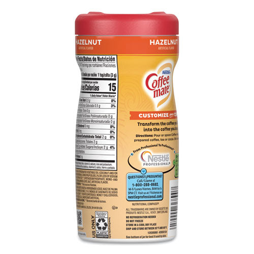 Hazelnut Creamer Powder, 15oz Plastic Bottle