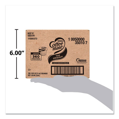 Crema líquida para café, original, minitazas de 0.38 oz, 360/cartón