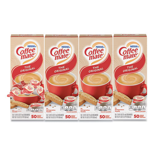 Liquid Coffee Creamer, Original, Mini tazas de 0.38 oz, 50/caja, 4 cajas/cartón, 200 en total/cartón