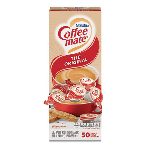 Liquid Coffee Creamer, Original, Mini tazas de 0.38 oz, 50/caja, 4 cajas/cartón, 200 en total/cartón