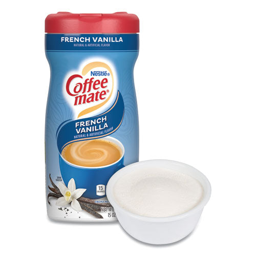 Crema en polvo no láctea, vainilla francesa, bote de 15 oz, 12/cartón