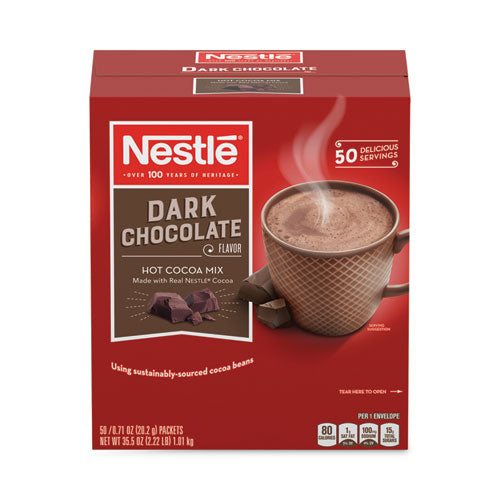 Mezcla de cacao caliente, chocolate amargo, 0.71 paquetes, 50 paquetes/caja, 6 cajas/cartón