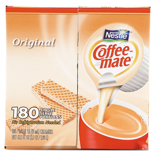 Crema líquida para café, original, minitazas de 0.38 oz, 180/cartón