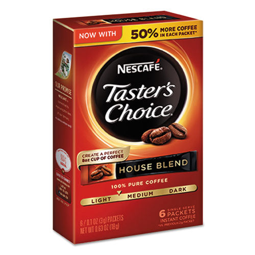 Taster's Choice Decaf House Blend Café instantáneo, barra de 0.1 oz, 5/caja, 12 cajas/caja