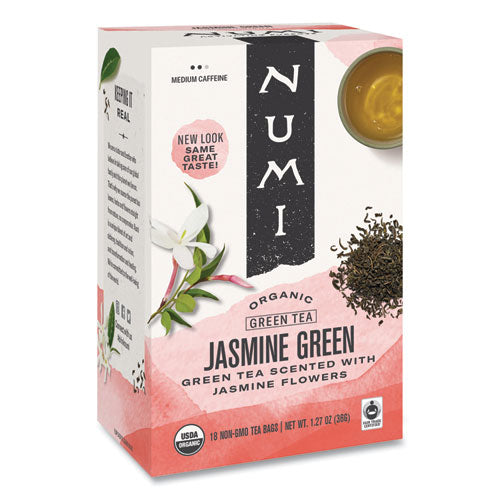 Tés y teasans orgánicos, 1.27 oz, verde jazmín, 18/caja