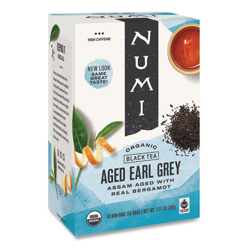 Tés y teasans orgánicos, 1.27 oz, Earl Grey envejecido, 18/caja