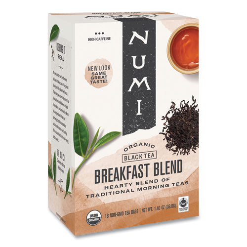 Tés y teasans orgánicos, 1.4 oz, mezcla de desayuno, caja de 18
