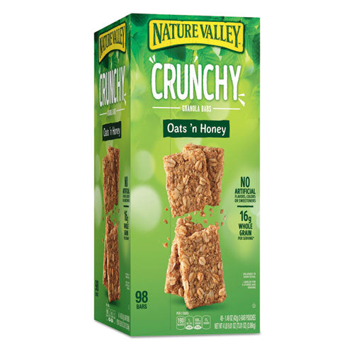 Barras de granola, avena crujiente y miel, bolsa de 1.5 oz, 28/caja