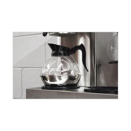 Unbreakable Regular Coffee Decanter, 12-cup, Stainless Steel/polycarbonate, Black Handle