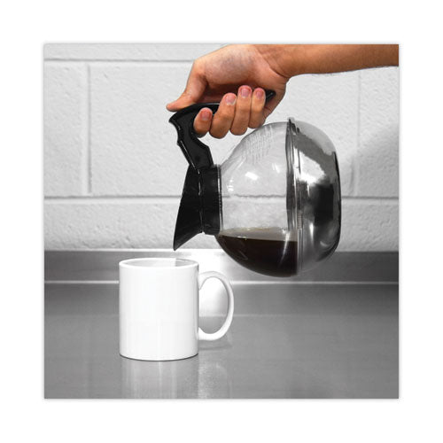 Jarra de café normal irrompible, 12 tazas, acero inoxidable/policarbonato, mango negro