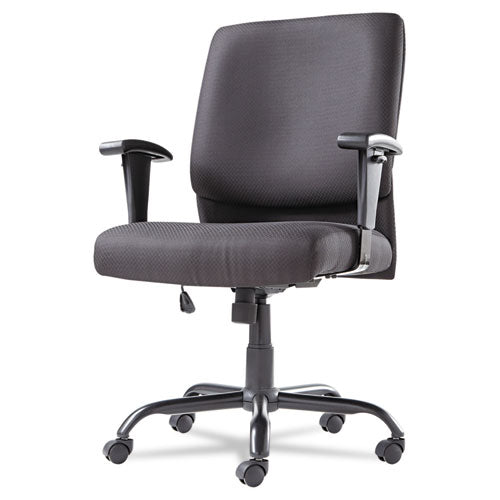 Silla grande/alta giratoria/inclinable con respaldo medio, soporta hasta 450 lb, altura del asiento de 19.29" a 23.22", color negro