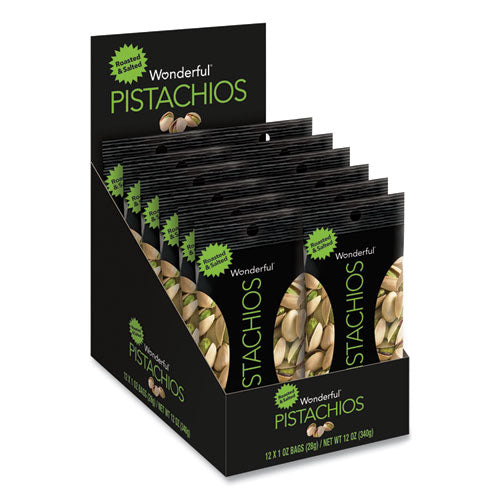 Pistachos maravillosos, tostados y salados, paquete de 1 oz, caja de 12