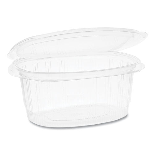 Earthchoice Recycled Pet Hinged Container, 16 Oz, 4.92 X 5.87 X 2.48, Clear, Plastic, 200/carton