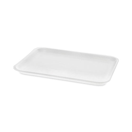 Meat Tray, #4 Shallow, 9.13 X 7.13 X 0.65, White, Foam, 500/carton