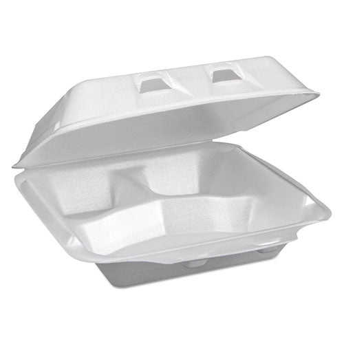 Foam Hinged Lid Containers, Single Tab Lock Hoagie, 9.75 X 5 X 3.25, White, 560/carton