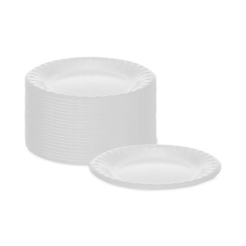 Placesetter Deluxe Laminated Foam Dinnerware, Plate, 6" Dia, White, 1,000/carton