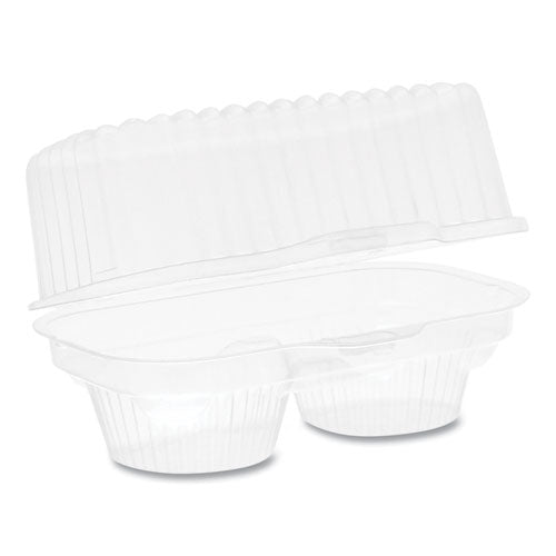 Clearview Bakery Cupcake Container, 2 compartimentos, 6.75 X 4 X 4, transparente, plástico, 100/cartón