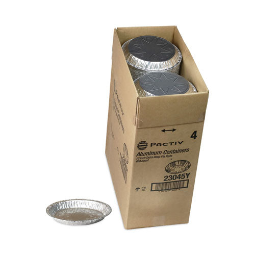 Round Aluminum Carryout Containers, 10" Diameter X 1.09"h, Silver, 400/carton