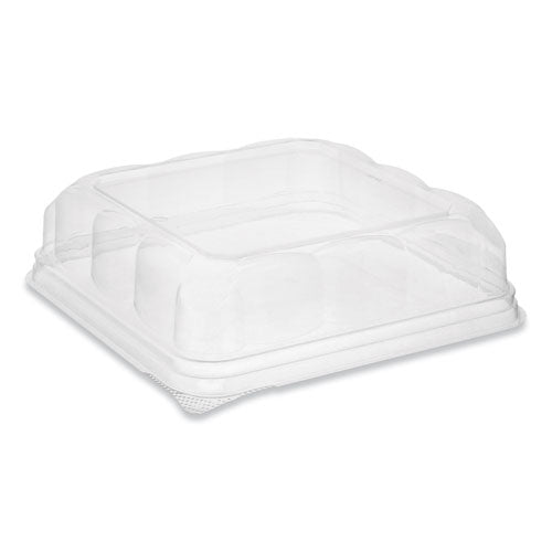 Recycled Container Lid, Dome Lid For 6 X 6 Brownie Container, 7.5 X 7.5 X 2.02, Clear, Plastic, 195/carton