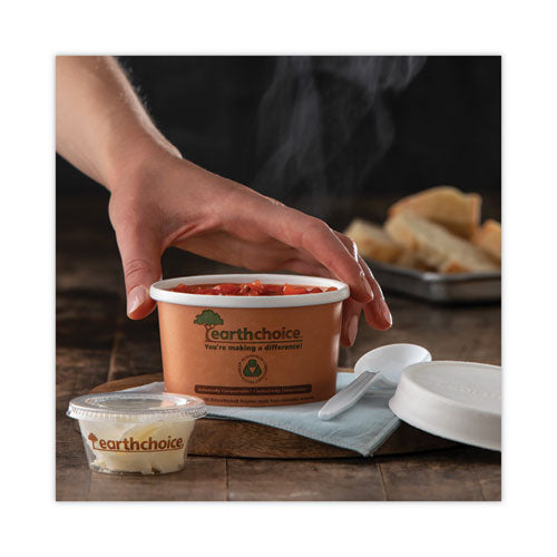 Taza de sopa compostable Earthchoice, pequeña, 8 oz, 3 x 3 x 3, marrón, papel, 500/cartón