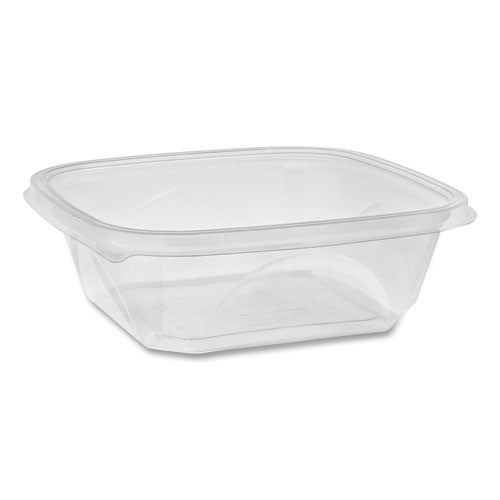 Earthchoice Tazón Reciclado Cuadrado, 32 Oz, 7 X 7 X 2, Transparente, Plástico, 300/caja