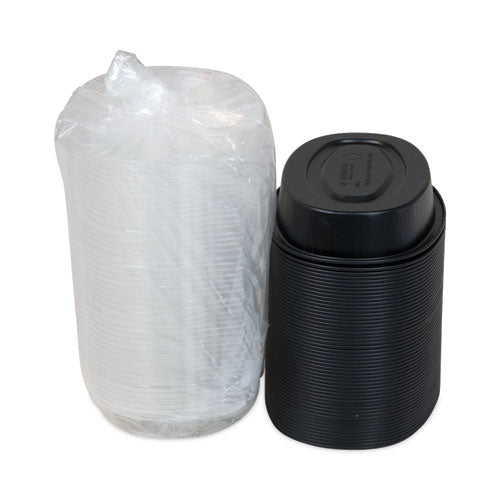 Contenedor clásico para llevar, 16 oz, 6.88 x 4.56 x 3, negro/dorado, aluminio, 100/cartón