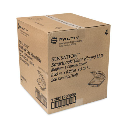 Contenedor Sensation Smartlock con tapa abisagrada, 8.34 x 8.24 x 3.05, transparente, plástico, 200/caja