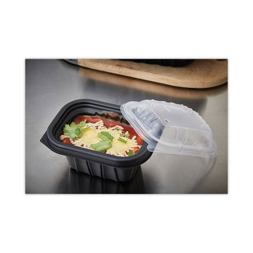 Earthchoice Entree2go Recipiente para llevar, 12 oz, 5.65 x 4.25 x 2.57, negro, plástico, 600/cartón