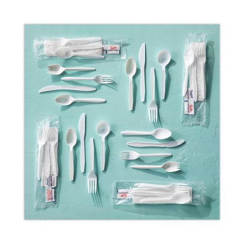 Cubiertos Fieldware, Spork, peso mediano, blanco, 1,000/cartón